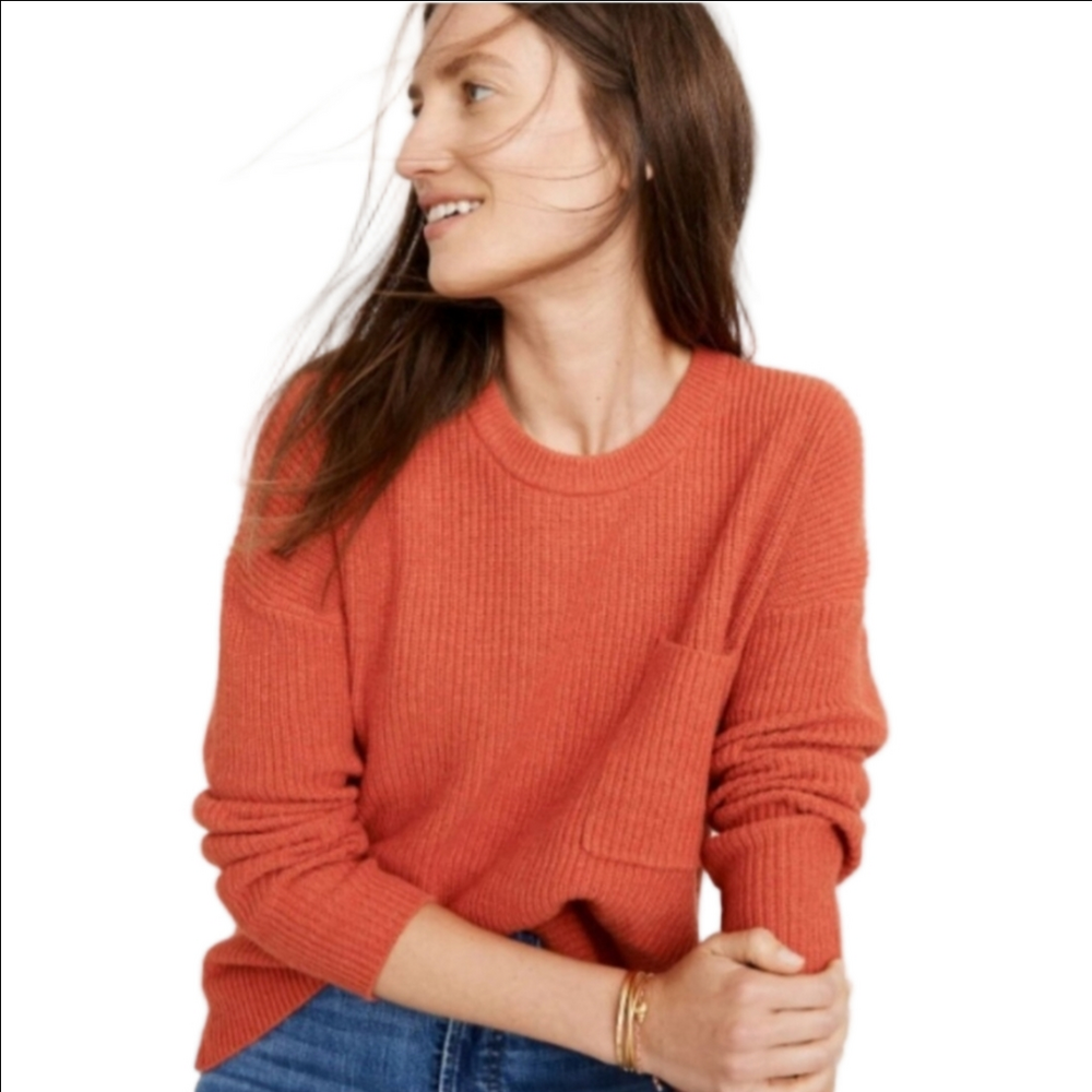 MADEWELL THOMPSON POCKET PULLOVER SWEATER Size XS